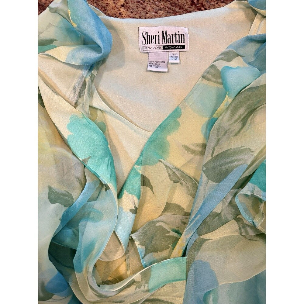 Sherri Martin VTG Pastel Size  18W  Formal Midi Chiffon Fully Lined Formal Dress - Picture 12 of 16